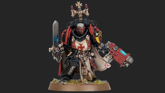 Warhammer 40k Black Templars new models reveal - Warhammer Community photo showing a new Sword Brother model carrying a power sword and combi plasma