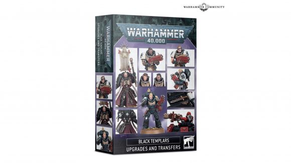 Warhammer 40k Black Templars new models reveal - Warhammer Community photo showing the box front art for the Black Templars Upgrades and Transfers set