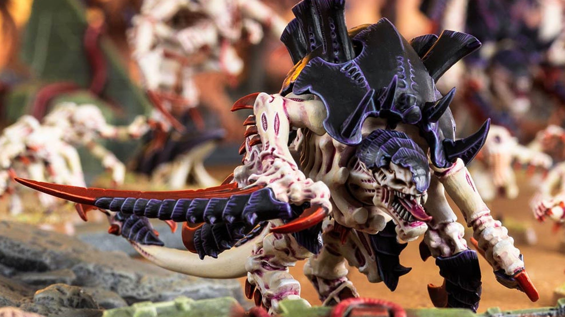 Warhammer 40k Tyranids - a close-up shot of a painted Tyranid from Games Workshop