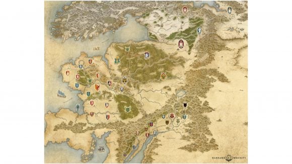 Warhammer: The Old World map showing every faction