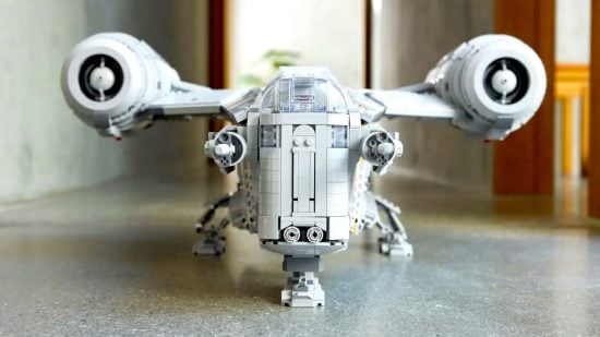Biggest Lego sets guide - Lego sales photo showing the Razor Crest model, face on, up close
