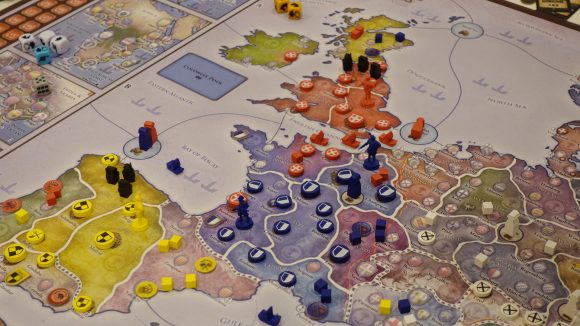 Europa Universalis: The Price of Power board game the Western Europe portion of the board