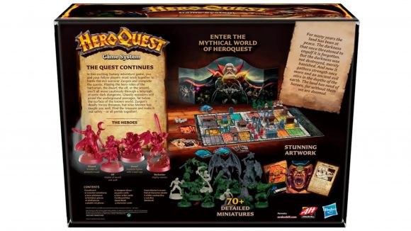 HeroQuest board game remake release date - sales photo showing HeroQuest's rear box art