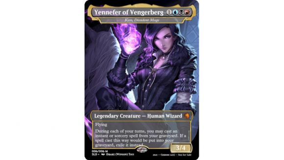 MTG The Witcher Secret lair custom card of Yennefer