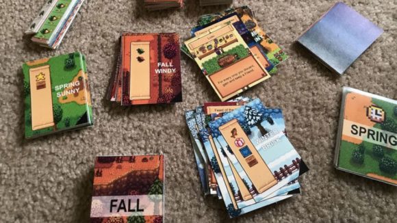 Stardew Valley board game prototype cards