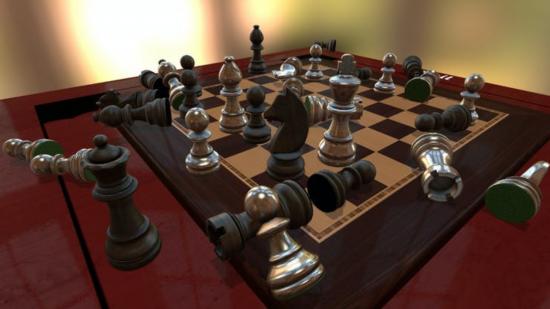 A screenshot of a chess board from the game Tabletop Simulator.