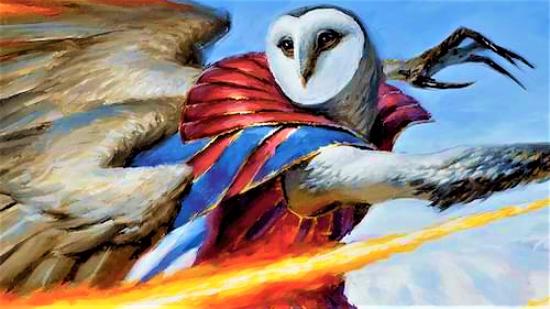 D&D Owlin race stats revealed - D&D Beyond artwork showing an Owlin character casting a fire spell