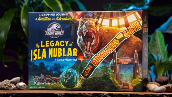 Jurassic Park Jurassic World: The Legacy of Isla Nublar board game box