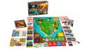 Jurassic Park Jurassic World: The Legacy of Isla Nublar board game, box and miniatures laid out
