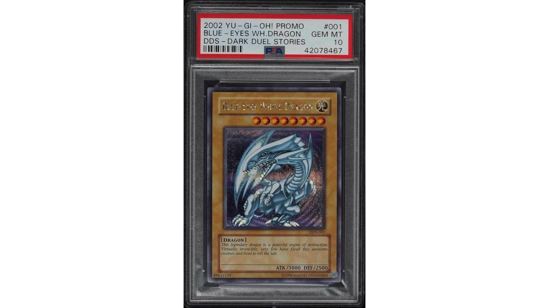 Most expensive Yugioh cards - a copy of Blue-Eyes White Dragon, a rare YuGiOh card