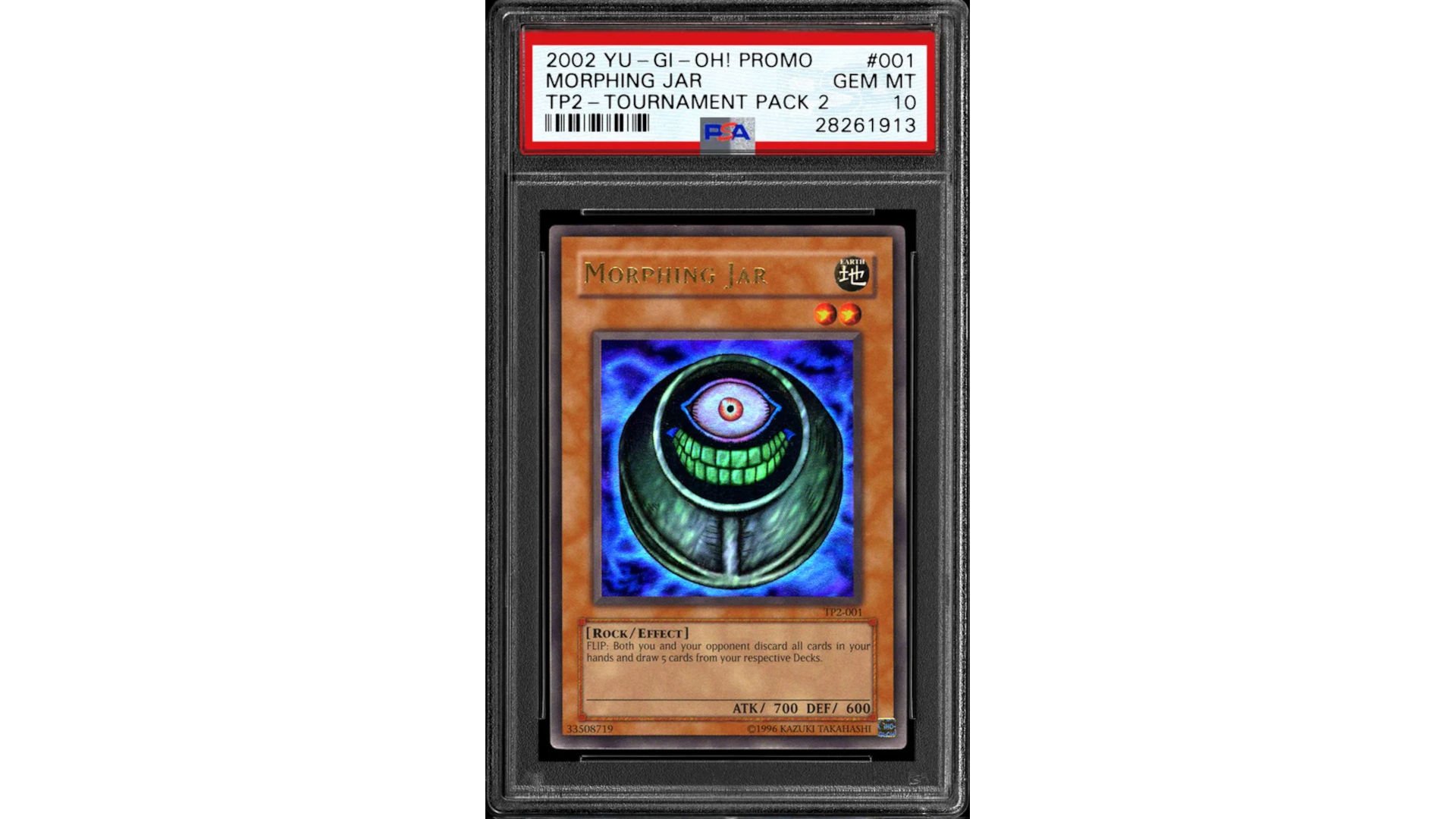 Most expensive yugioh cards - photo of a graded Morphing Jar, a rare YuGiOh card