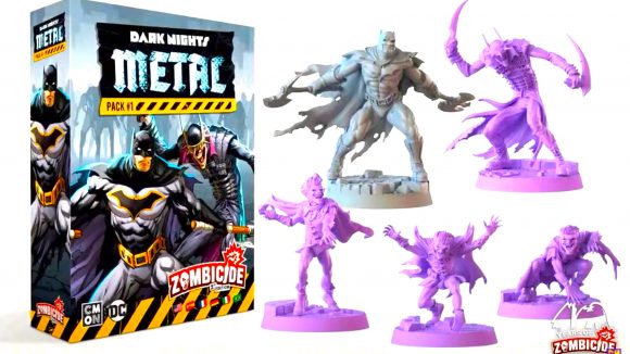 Zombicide tenth anniversary livestream Batman Dark Nights Metal miniatures and box promo