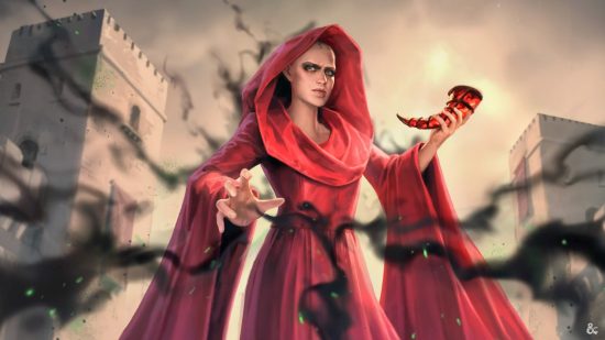 DnD 2023 release schedule - Wizards of the Coast art of Sofina, the Red Wizard of Thay from the Dungeons and Dragons movie