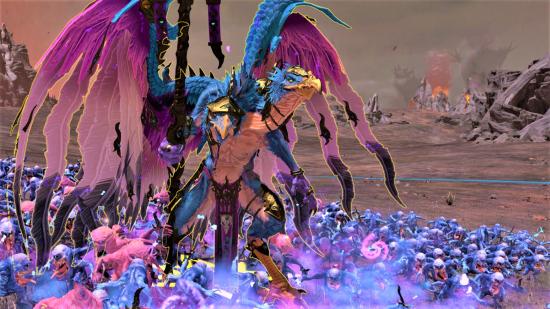 Total War Warhammer 3 review - reviewer's PC screenshot showing Kairos Fateweaver and Horror daemons