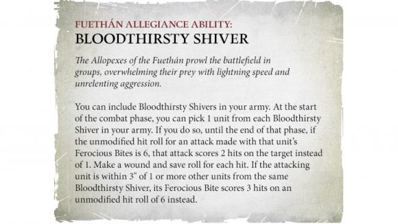 Warhammer Age of Sigmar: akhelian allopex bloodthirsty shiver rules