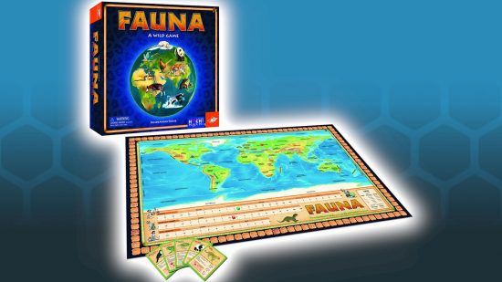 Best trivia board games guide - sales photo for Fauna, showing the box, board, and components