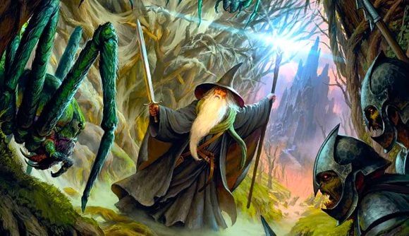 Lord of the Rings board games - Lord of the Rings card game box art - Gandalf shelob and orcs