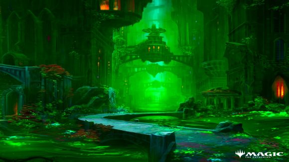 Magic the Gathering Netflix series release date - Ravnica and Golgari environment concept art