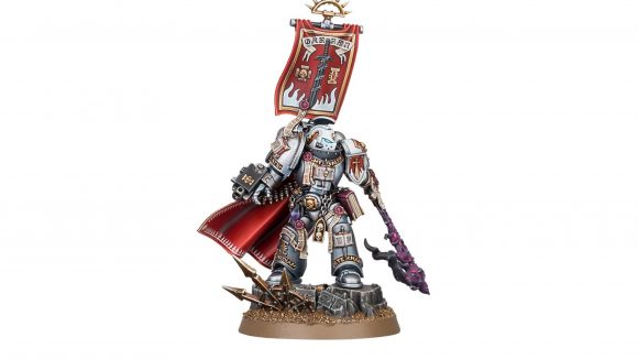 Warhammer 40k Thousand Sons and Grey Knights combat patrol: A miniature of castellan crowe from Warhammer 40k