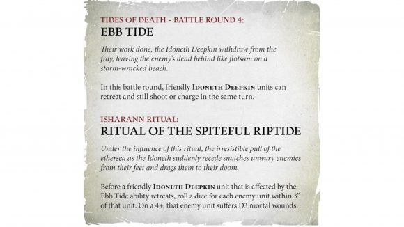 Idoneth Deepkin rules for the new ritual of the spiteful riptide