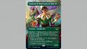 MTG Streets of New Capenna box topper green card with masquerade jester characters