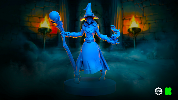 Runescape board game - blue wizard miniature figure
