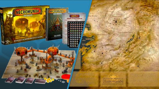 Warhammer 40k Necromunda Ash Wastes boxed set and map