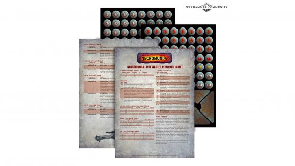 Warhammer 40k Necromunda Ash Wastes boxed set - rules pages and tokens