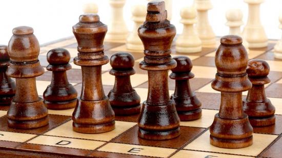 classic board games: a wooden chess set