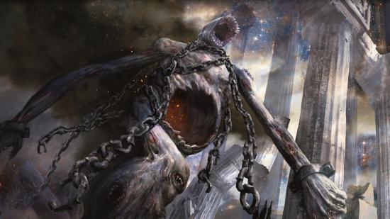 Magic: The Gathering banlist - Magic artwork showing a giant titan covered in chains.
