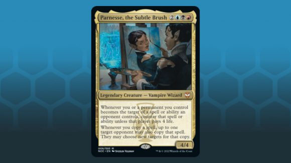 Magic the Gathering Gavin Verhey Streets of New Capenna deck interview official Wizards image of the card Parnesse the Subtle Brush