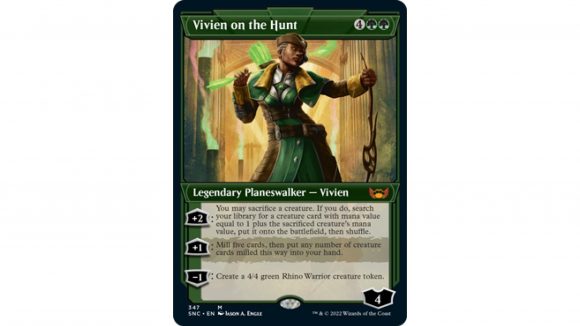Magic the Gathering Infinite Combos Streets of New Capenna the MTG card Vivien on the Hunt
