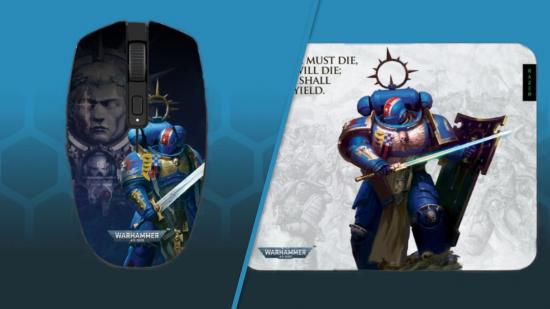 Warhammer 40k Razer PC gaming gear - Razer sales images of Warhammer 40k versions of the Orochi mouse and Gigantus mousemat