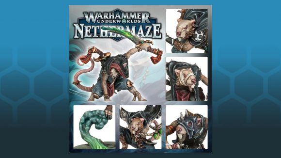 Warhammer Underworlds Nethermaze review - GW sales photo showing closeups of Skittershank's Clawpack models painted