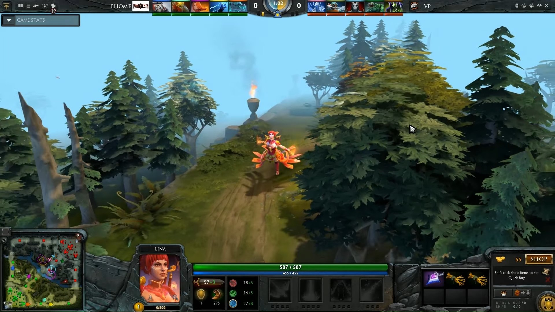 Best strategy games: a screenshot from Dota 2 shows the hero, Lina, walking through a forest.