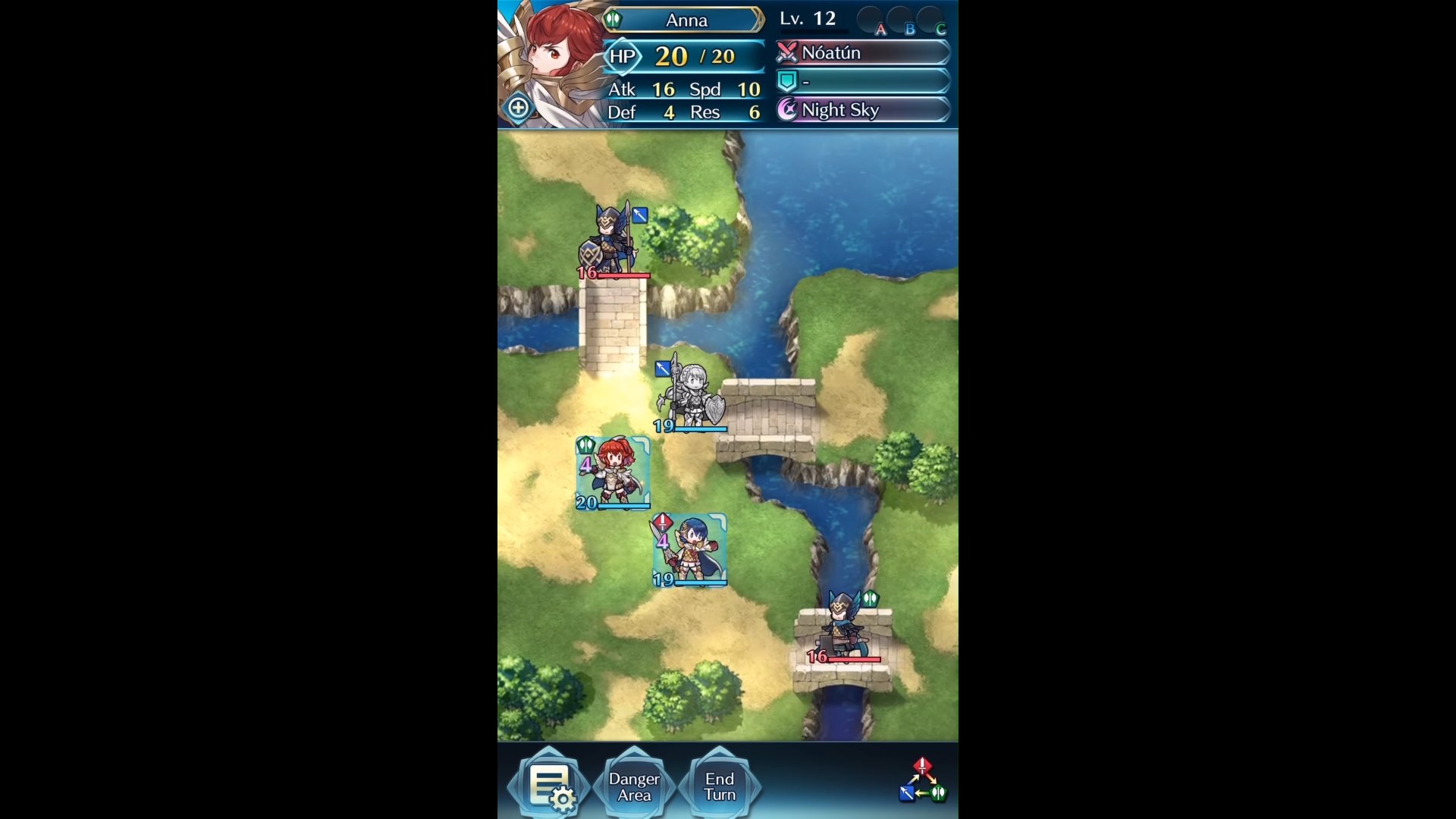Best free strategy games: a screenshot from the game Fire Emblem Heroes shows a grid-based battle in process.