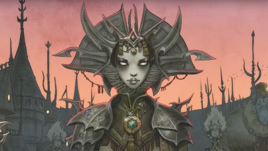 DnD 2023 release schedule - Wizards of the Coast art of the lady of pain from Planescape