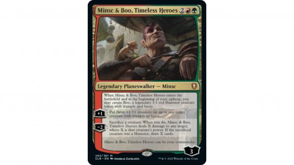 mtg commander legends battle for baldur's gate: the mtg planeswalker card Minsc & Boo, Timeless Heroes