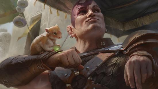 Magic the Gathering DnD feats commander legends - famous forgotten realms character Minsc and his pet hamster Boo