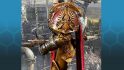 Warhammer 40k Henry Cavill custodes action figure - photo by the figure's creator Simon Cook, shared on the Warhammer 40k For All Facebook group, showing the figure's left pauldron