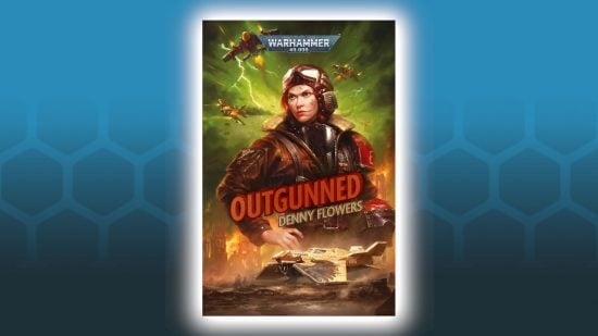 Best Warhammer 40k books guide - Outgunned by Denny Flowers front cover showing an Imperial pilot and downed aircraft