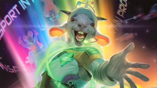 Magic The Gathering Unfinity release date: An alien mouse holding out their hand