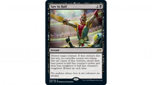 MTG Unfinity: The Magic the Gathering card Saw In Half
