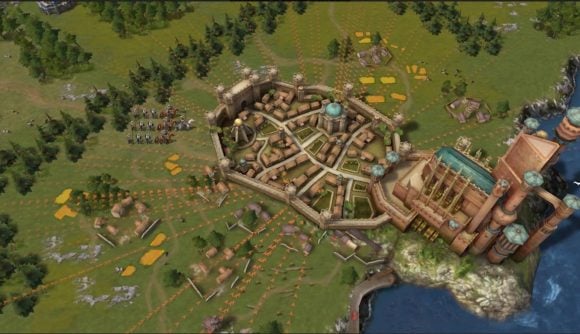 Best free strategy games: Game of Thrones: Winter is Coming. A screenshot shows several units marching towards a castle.