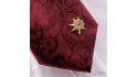 Warhammer 40k neckties merch - Merchoid sales photo showing a close up of the chaos red tie with an eight pointed star pin