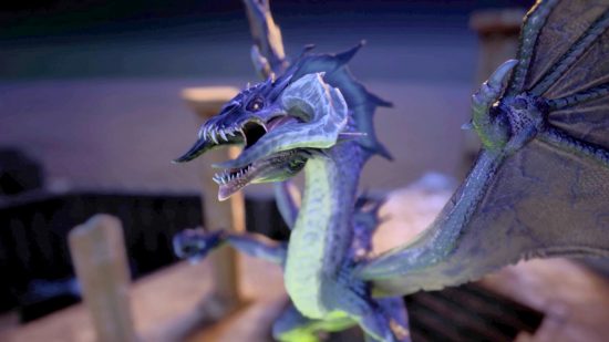 All DnD and MTG news from Wizards Presents 2022 - WotC image showing a screenshot from the new DnD Digital platform, with a large 3D dragon mini