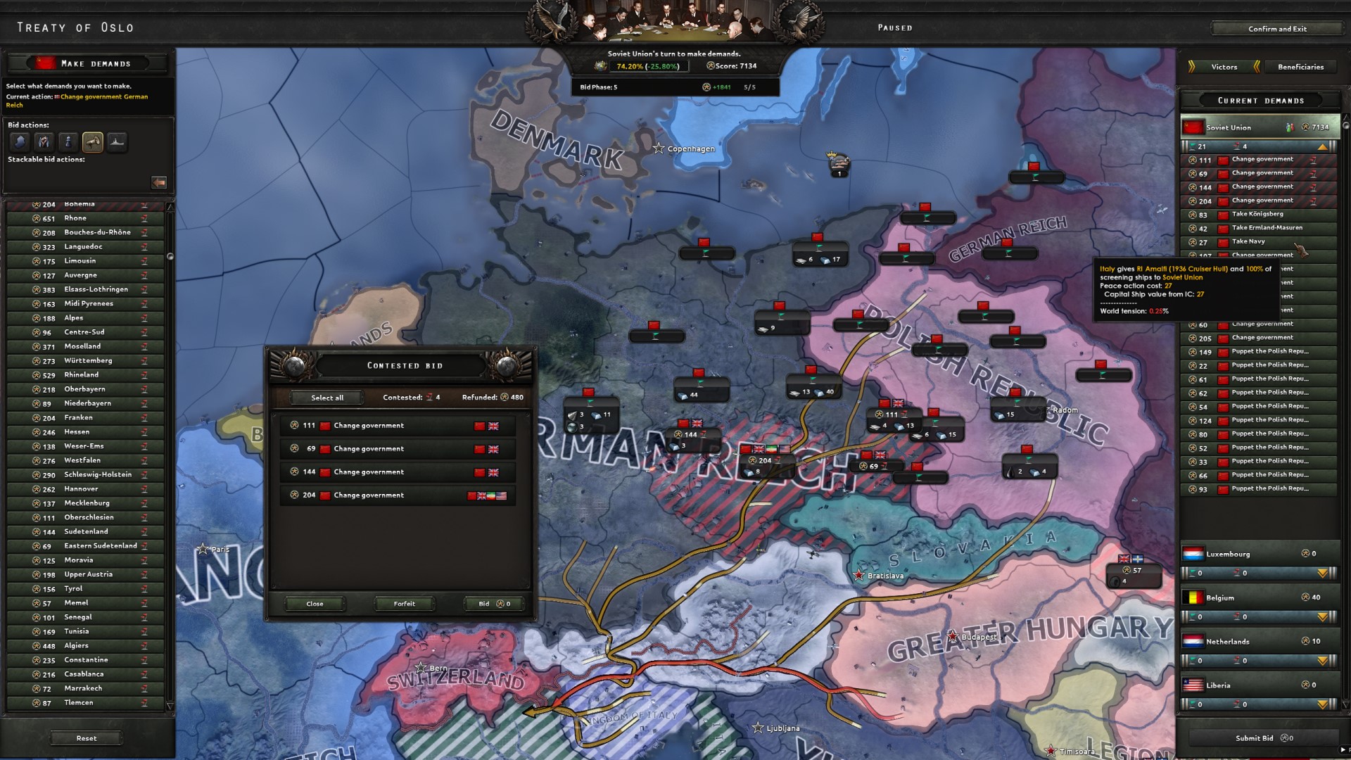 Hearts of Iron 4 mods - the map and screen of HOI4