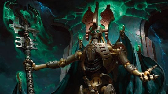 MTG warhammer 40k - Necron lord the Silent King.