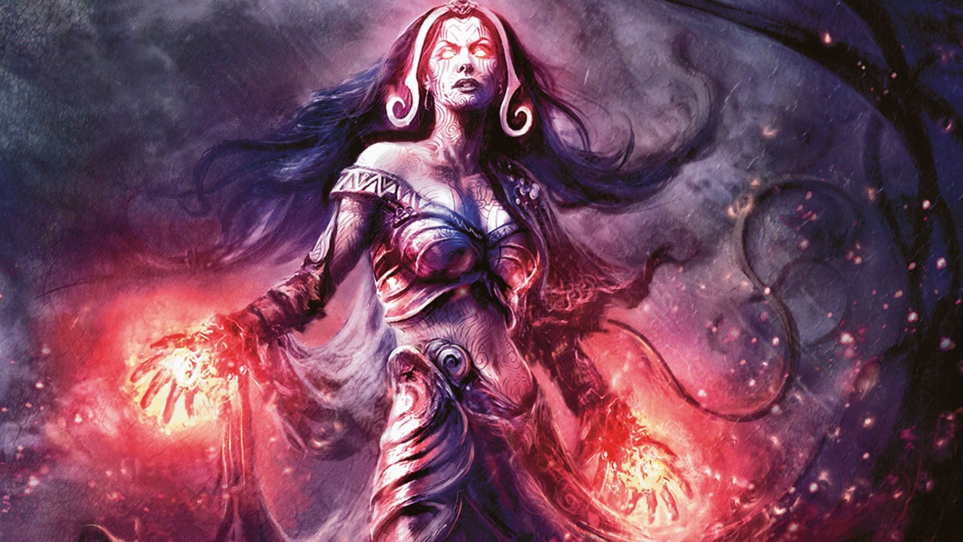 MTG Liliana Vess guide - Wizards of the Coast artwork showing Liliana Vess casting magic with both hands