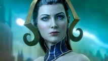 MTG Liliana Vess guide - Wizards of the Coast artwork showing Liliana Vess' face and head dress